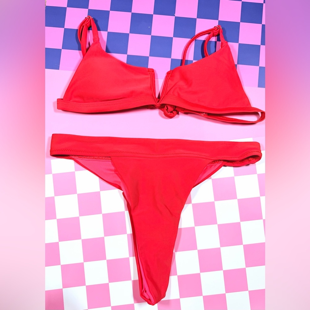 Dolls Kill Vibrant Red Thong Bikini